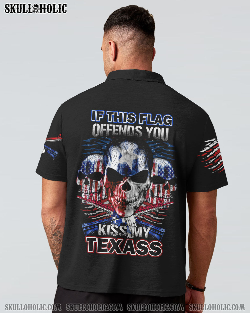 IF THE FLAG OFFENDS YOU TEXAS PATRIOTIC SKULL ALL OVER PRINT - YHTG2909223