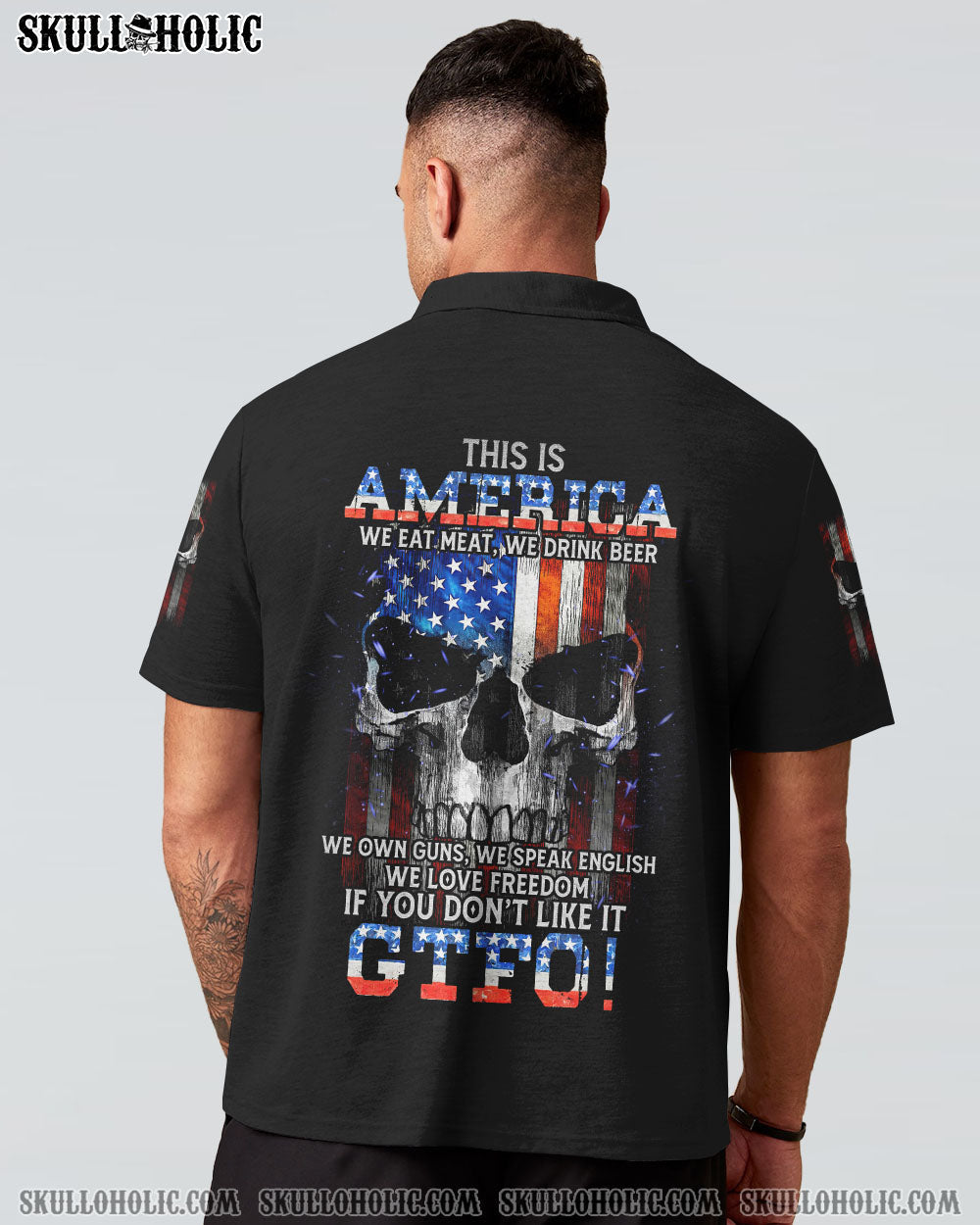 THIS IS AMERICA SKULL FLAG ALL OVER PRINT - TLTM1110224