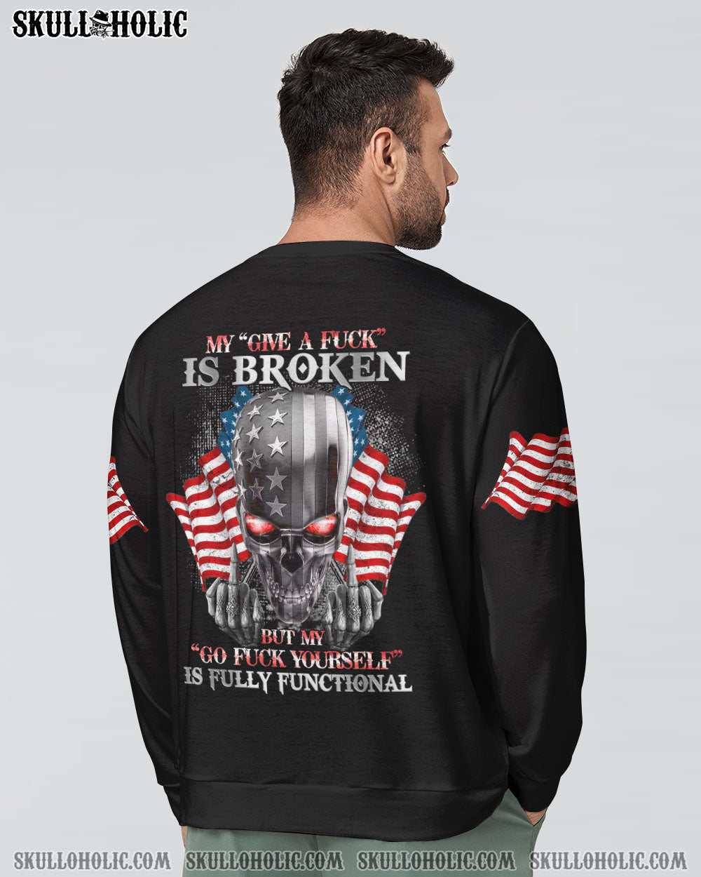 MY GIVE A F METAL SKULL FLAG ALL OVER PRINT - TLNZ3011223