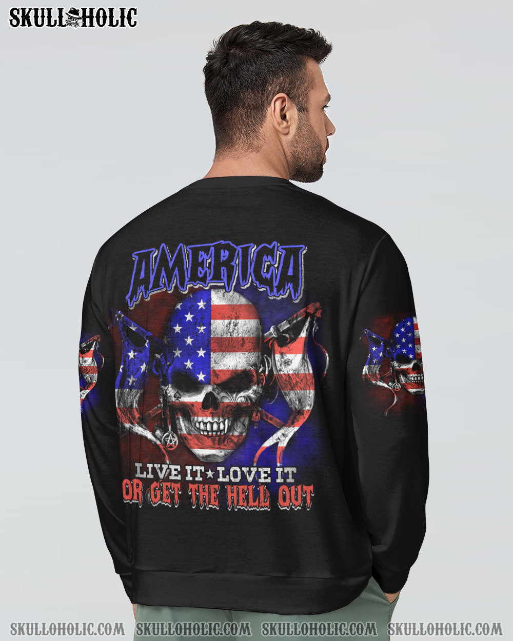 AMERICA LIVE IT SKULL FLAG ALL OVER PRINT - TLTM270922