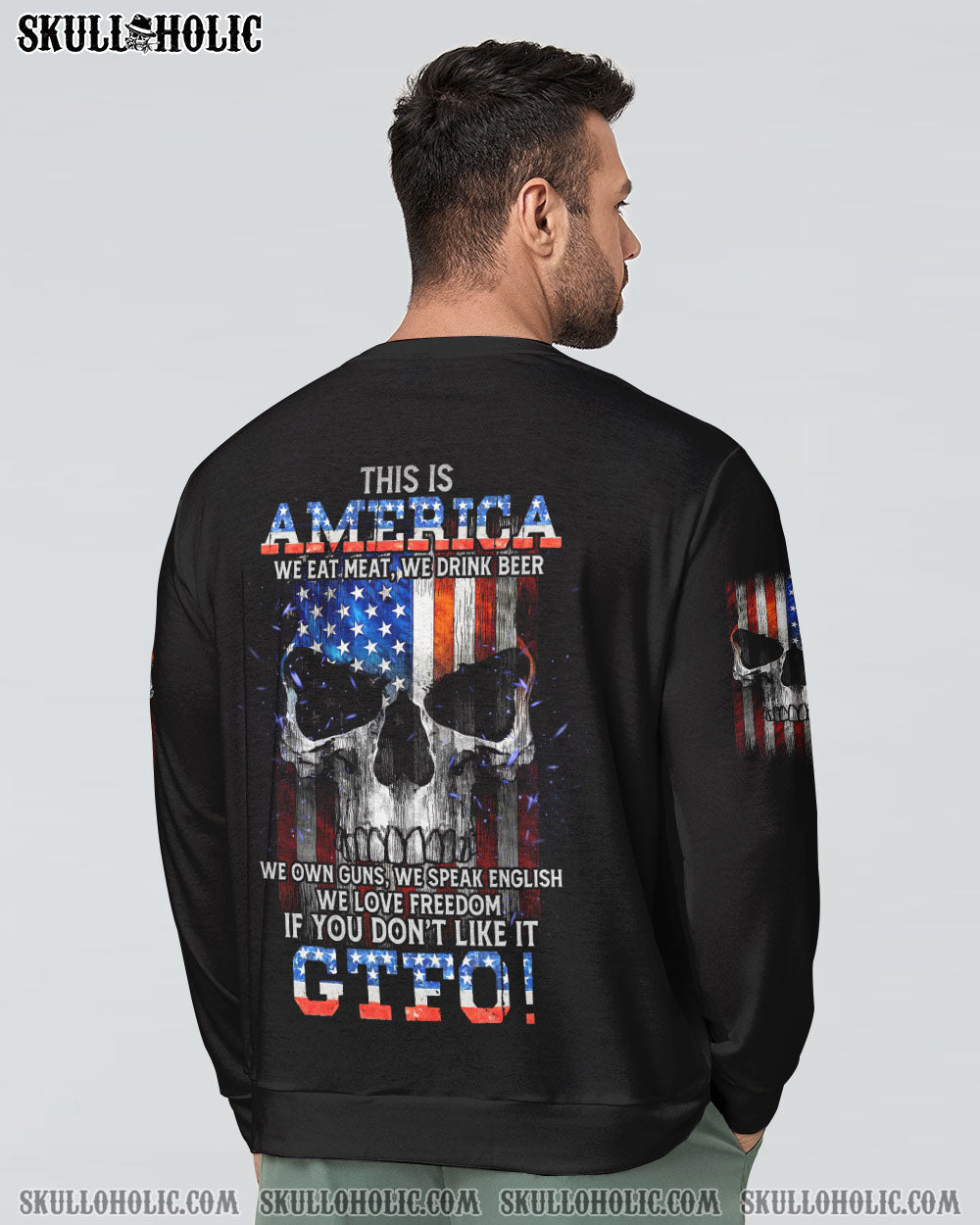 THIS IS AMERICA SKULL FLAG ALL OVER PRINT - TLTM1110224