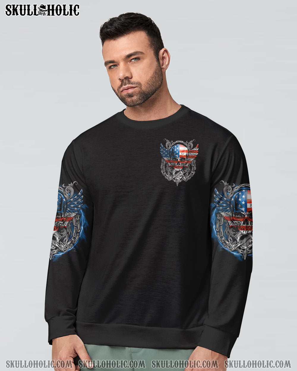 AMERICA LIVE IT LOVE IT OR GET THE HELL OUT SKULL ALL OVER PRINT - TLNO0709221