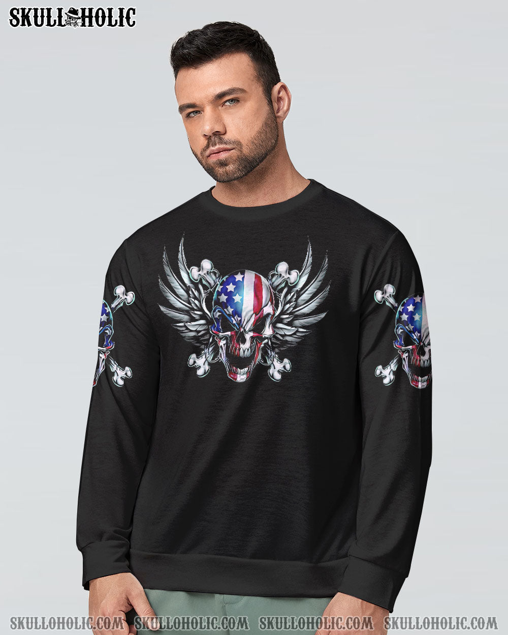AMERICA LIVE IT LOVE IT WINGS SKULL ALL OVER PRINT - TLNZ1509222