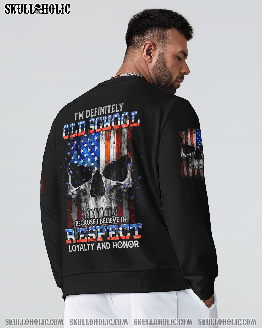 LOYALTY AND HONOR SKULL FLAG ALL OVER PRINT - TLTM2810223