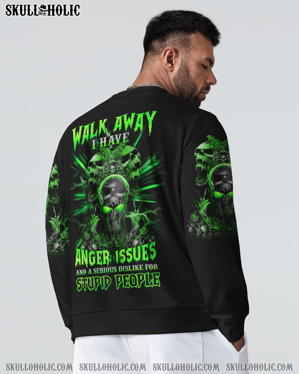 WALK AWAY I HAVE ANGER ISSUES SKULL ALL OVER PRINT - YHHN2208221