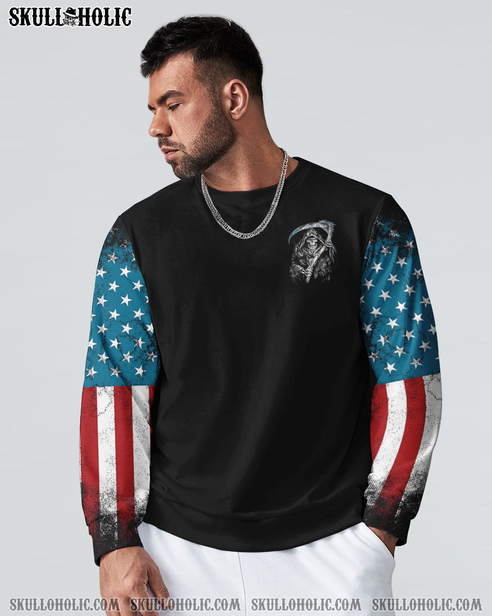 STOMP MY FLAG PATRIOTIC SKULL REAPER ALL OVER PRINT - YHTH1509221