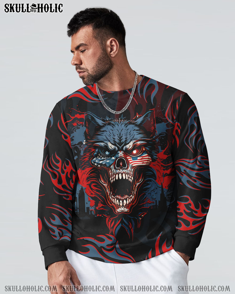 YOUR FIRST MISTAKE WOLF AMERICA FLAG ALL OVER PRINT - TLTR1004234