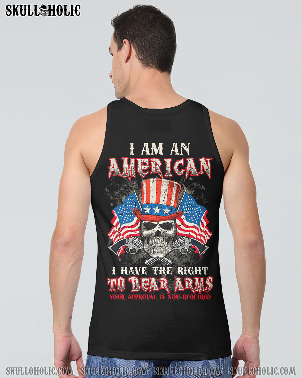 I AM AN AMERICAN SKULL FLAG ALL OVER PRINT - TLTW0609221