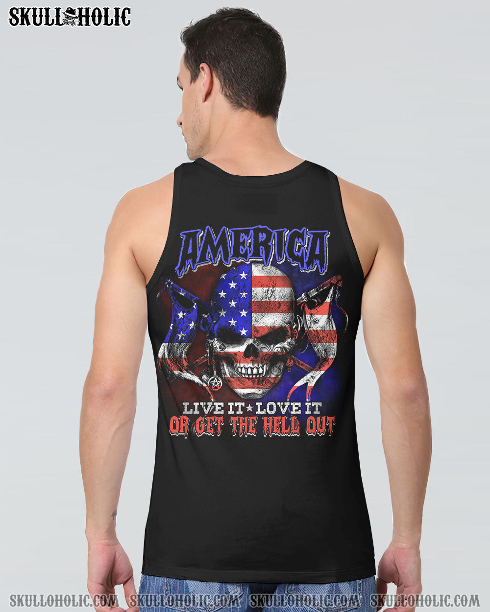 AMERICA LIVE IT SKULL FLAG ALL OVER PRINT - TLTM270922