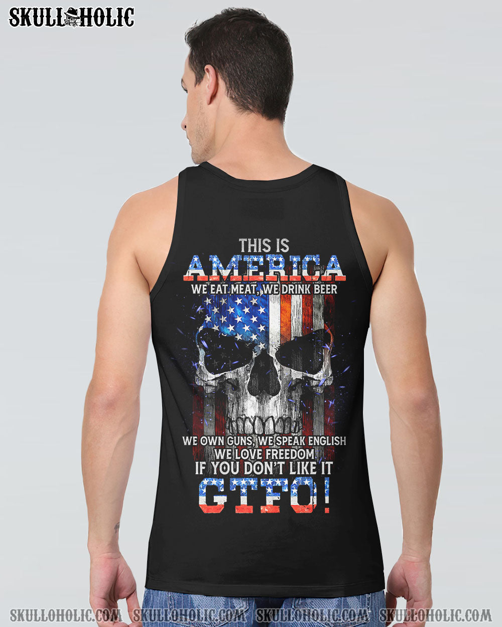 THIS IS AMERICA SKULL FLAG ALL OVER PRINT - TLTM1110224