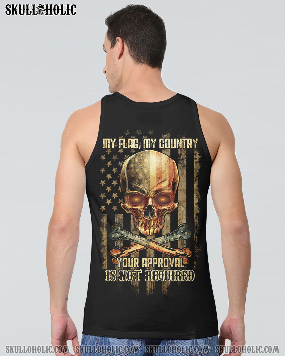 MY FLAG MY COUNTRY PATRIOTIC SKULL ALL OVER PRINT - YHTG1710225