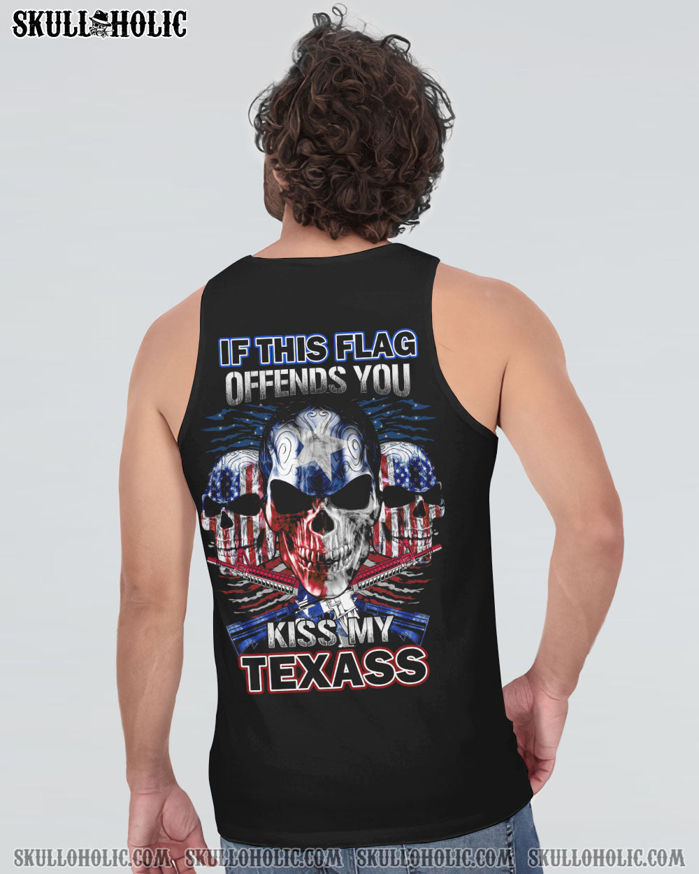 IF THE FLAG OFFENDS YOU TEXAS PATRIOTIC SKULL ALL OVER PRINT - YHTG2909223
