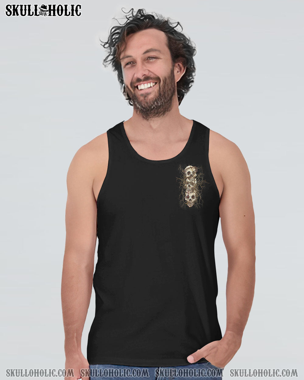STUCK BETWEEN IDK IDC AND IDGAF SKULL ALL OVER PRINT - YHLN2312221