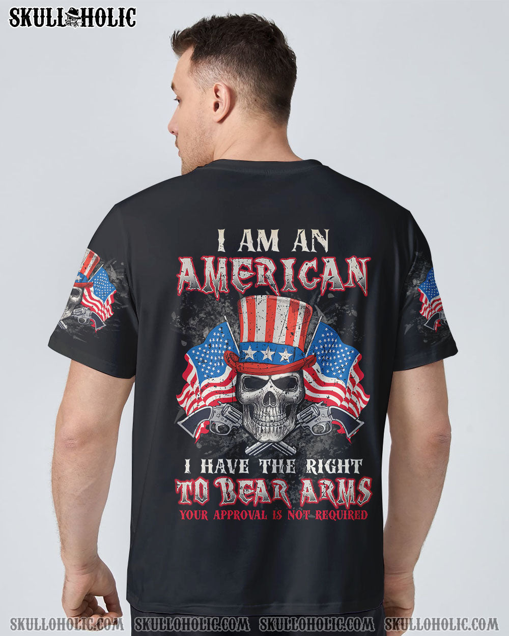 I AM AN AMERICAN SKULL FLAG ALL OVER PRINT - TLTW0609221
