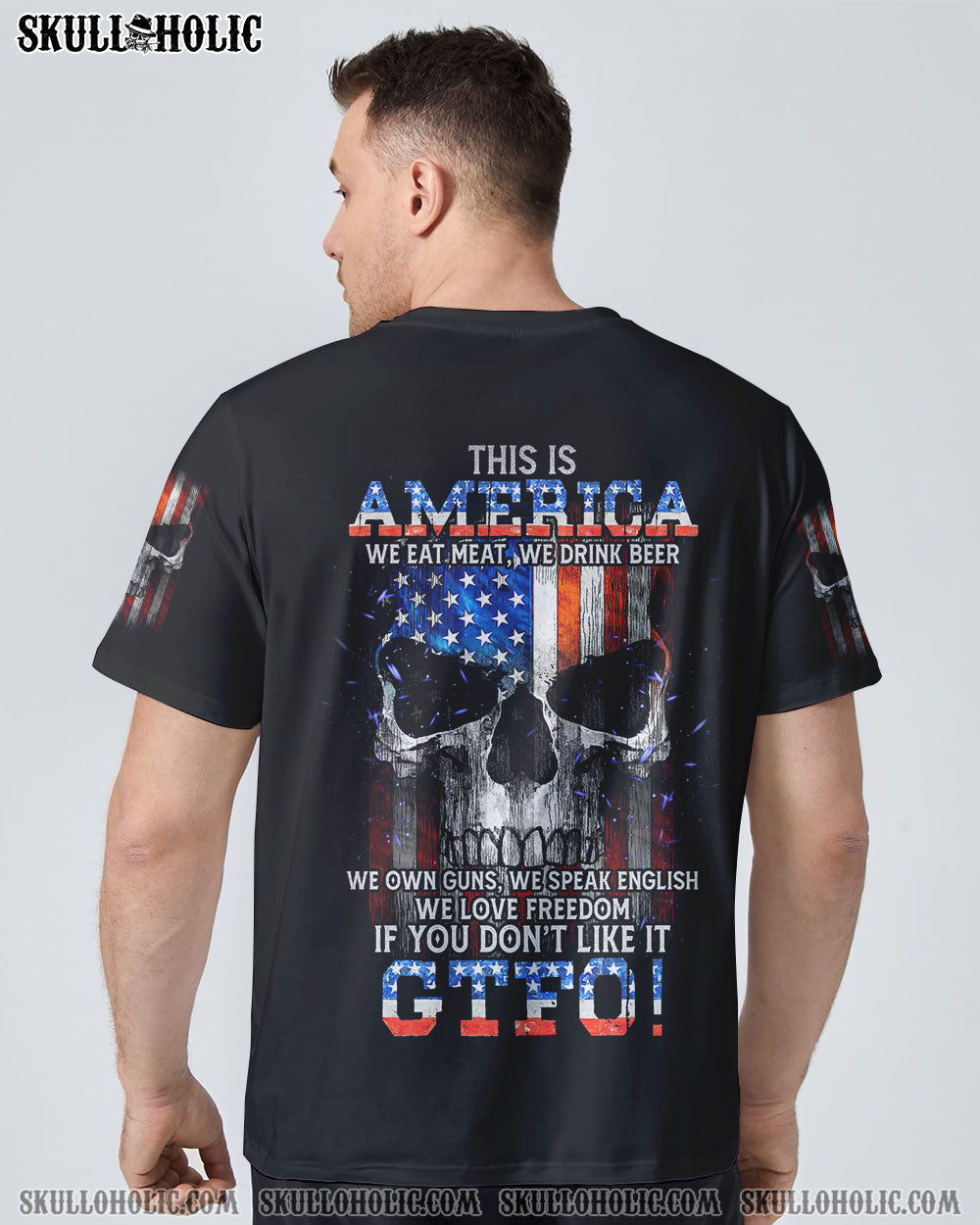 THIS IS AMERICA SKULL FLAG ALL OVER PRINT - TLTM1110224
