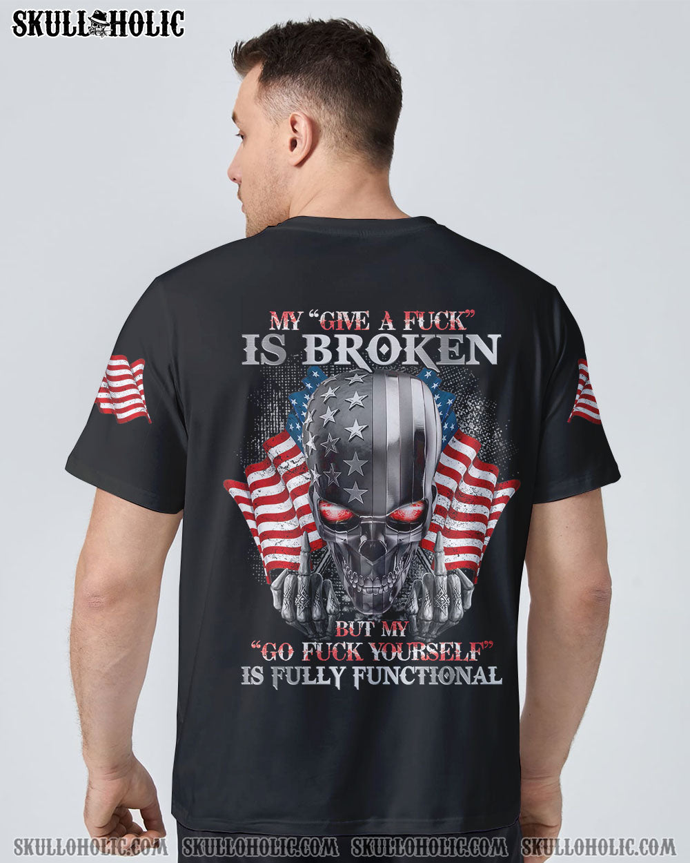 MY GIVE A F METAL SKULL FLAG ALL OVER PRINT - TLNZ3011223