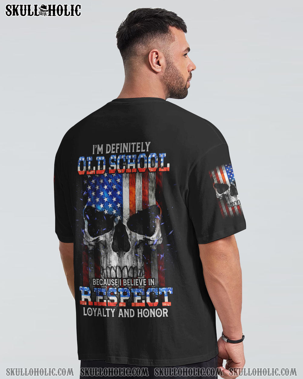 LOYALTY AND HONOR SKULL FLAG ALL OVER PRINT - TLTM2810223