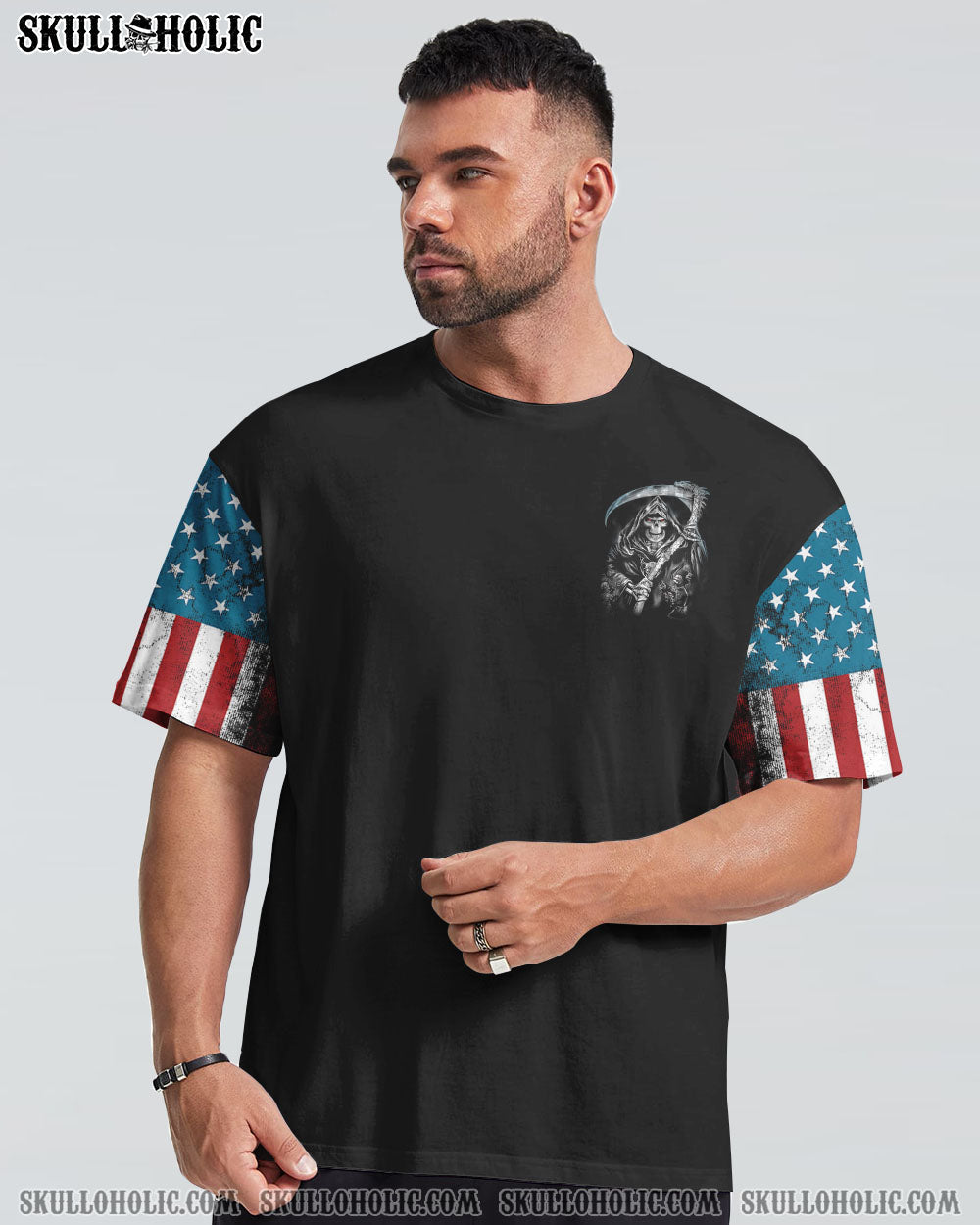 STOMP MY FLAG PATRIOTIC SKULL REAPER ALL OVER PRINT - YHTH1509221
