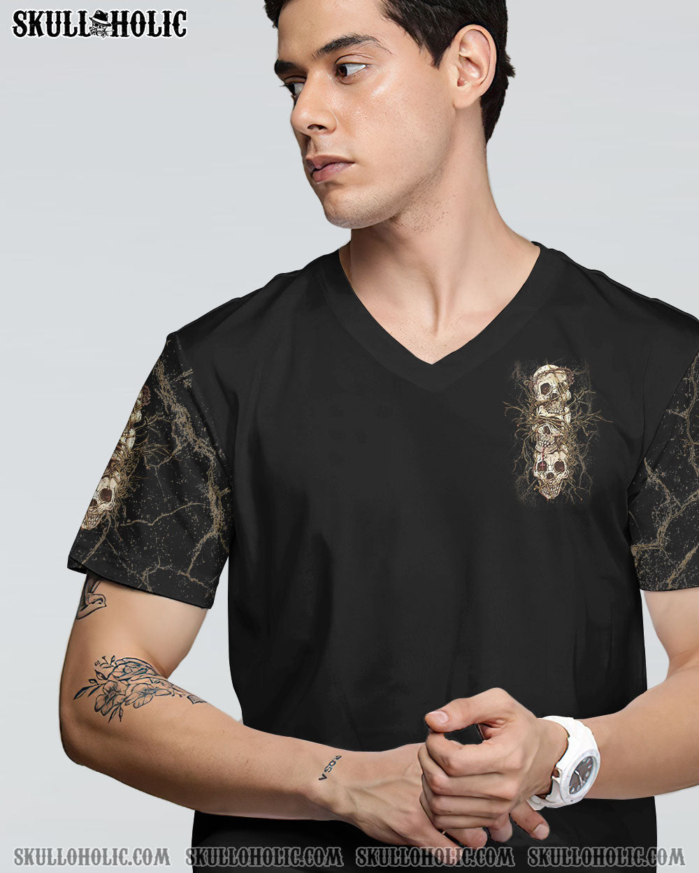 STUCK BETWEEN IDK IDC AND IDGAF SKULL ALL OVER PRINT - YHLN2312221