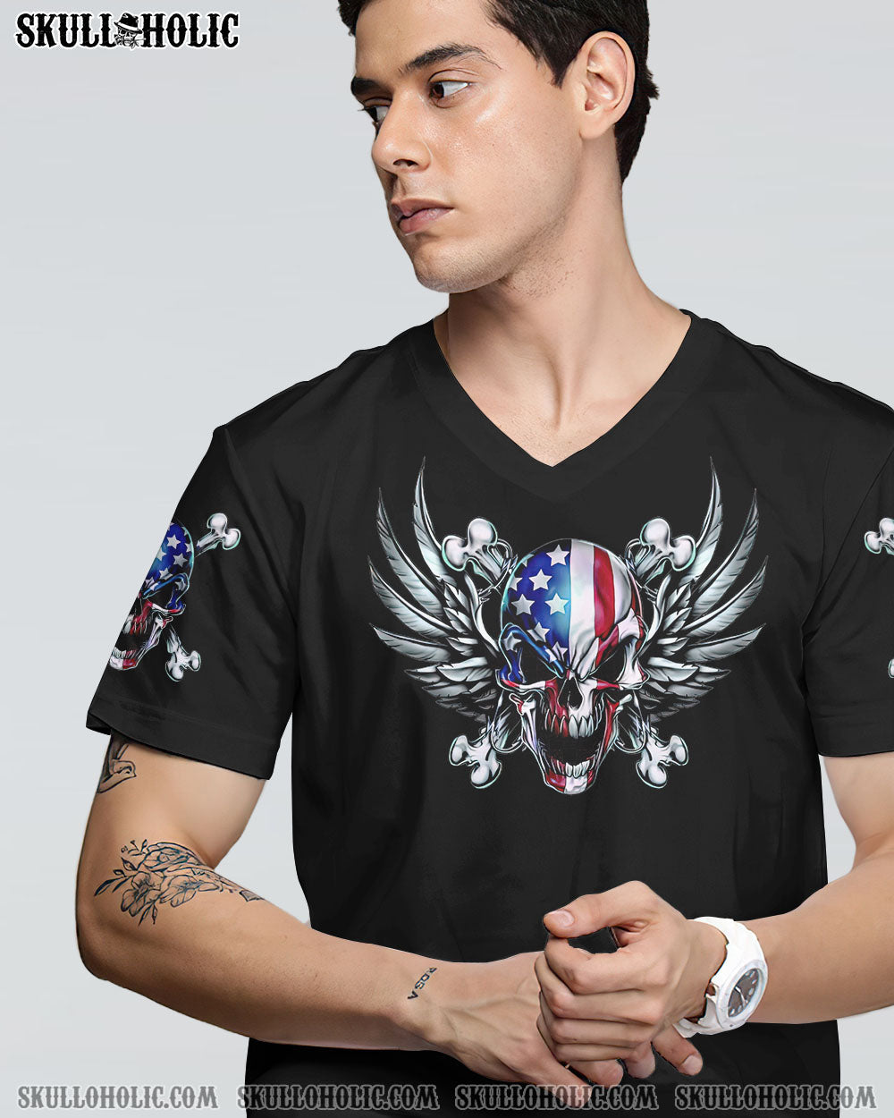 AMERICA LIVE IT LOVE IT WINGS SKULL ALL OVER PRINT - TLNZ1509222