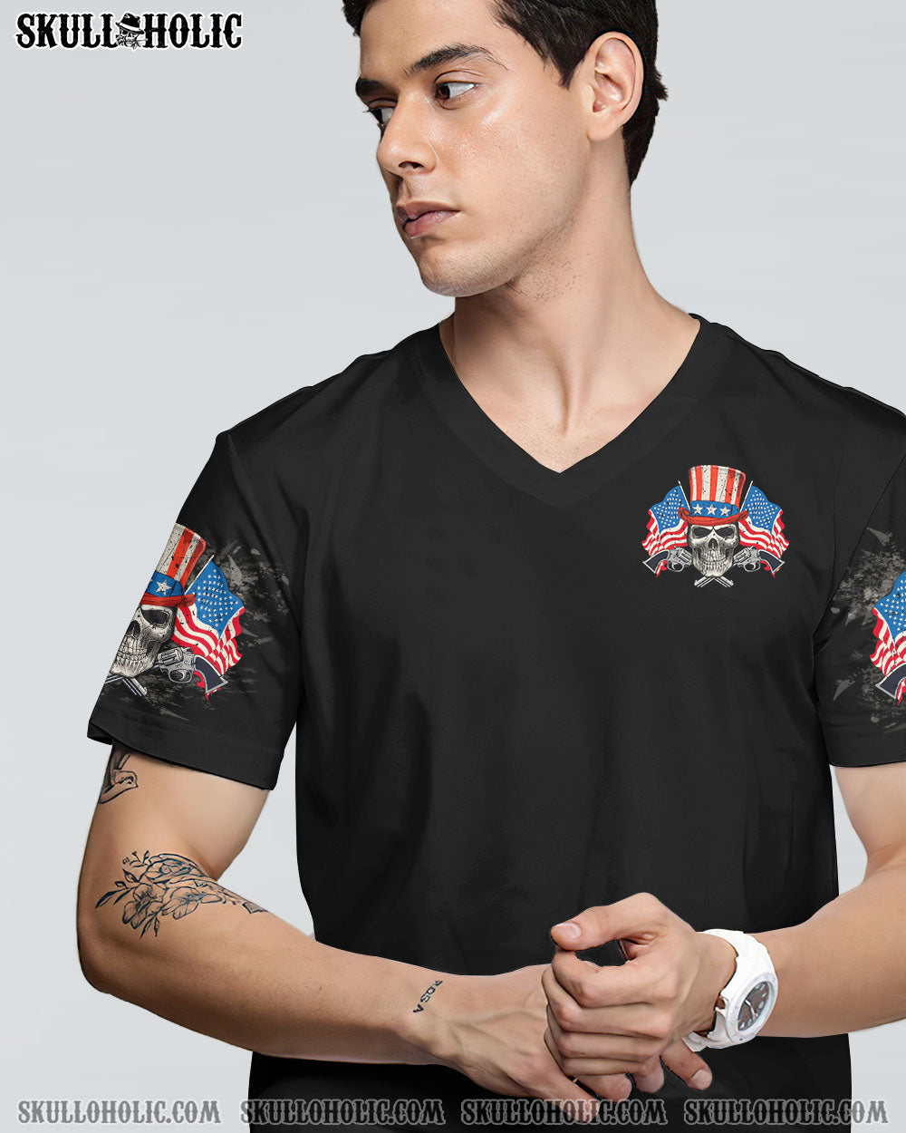 I AM AN AMERICAN SKULL FLAG ALL OVER PRINT - TLTW0609221