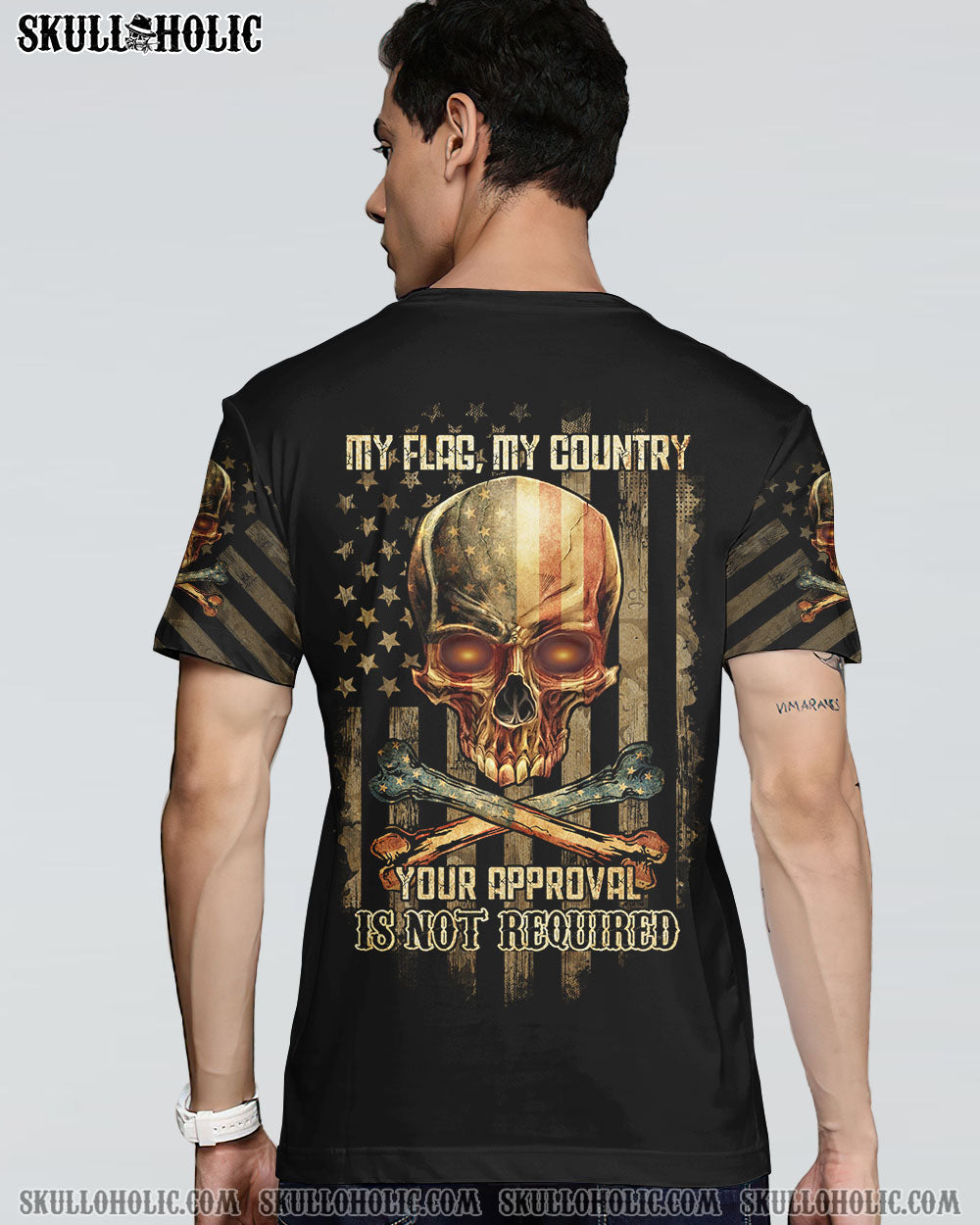 MY FLAG MY COUNTRY PATRIOTIC SKULL ALL OVER PRINT - YHTG1710225