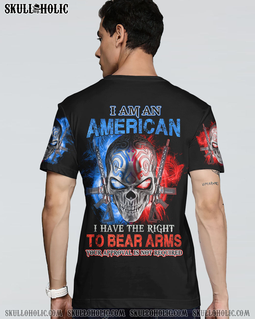 I AM AN AMERICAN SKULL ALL OVER PRINT - YHHN0212225