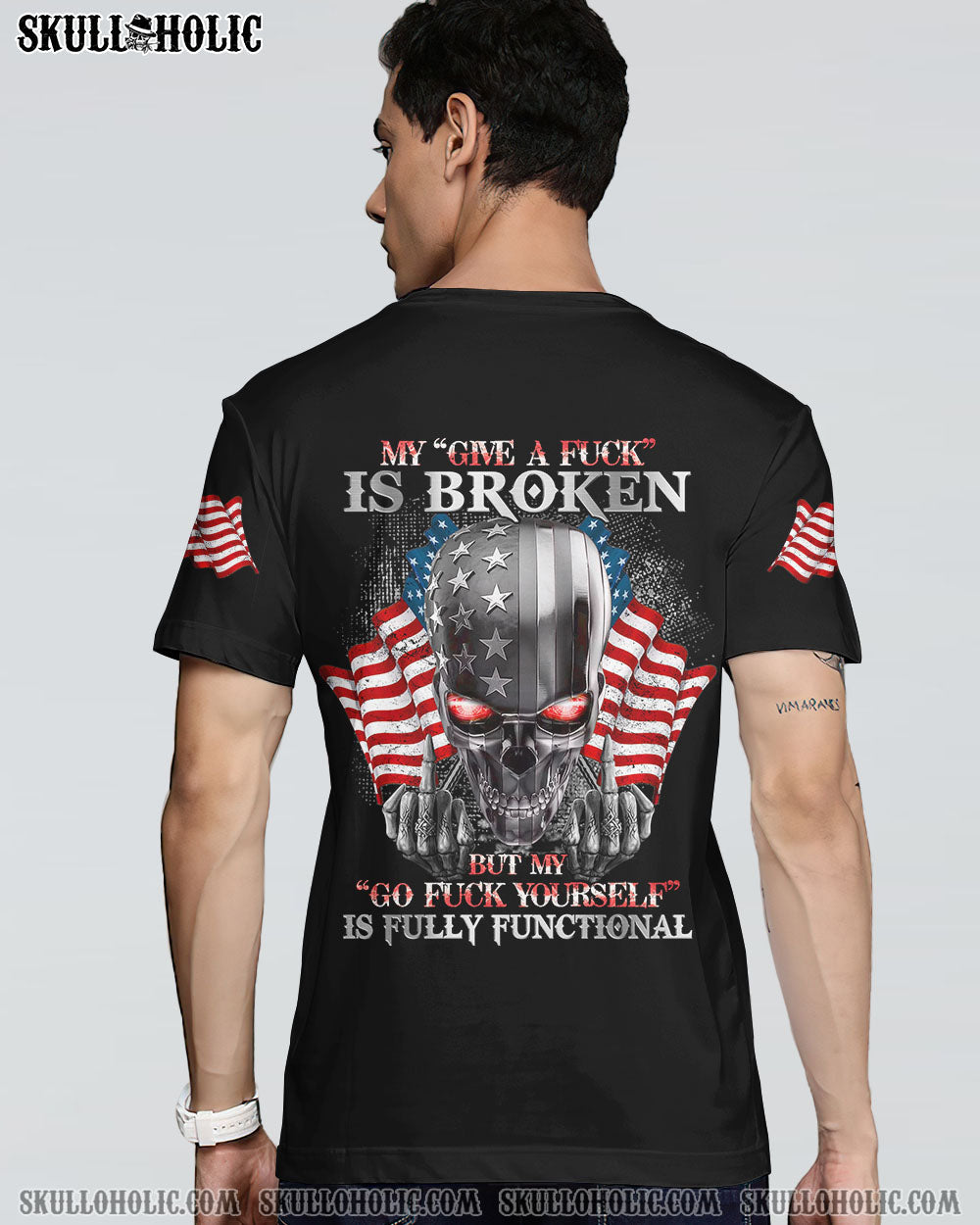 MY GIVE A F METAL SKULL FLAG ALL OVER PRINT - TLNZ3011223