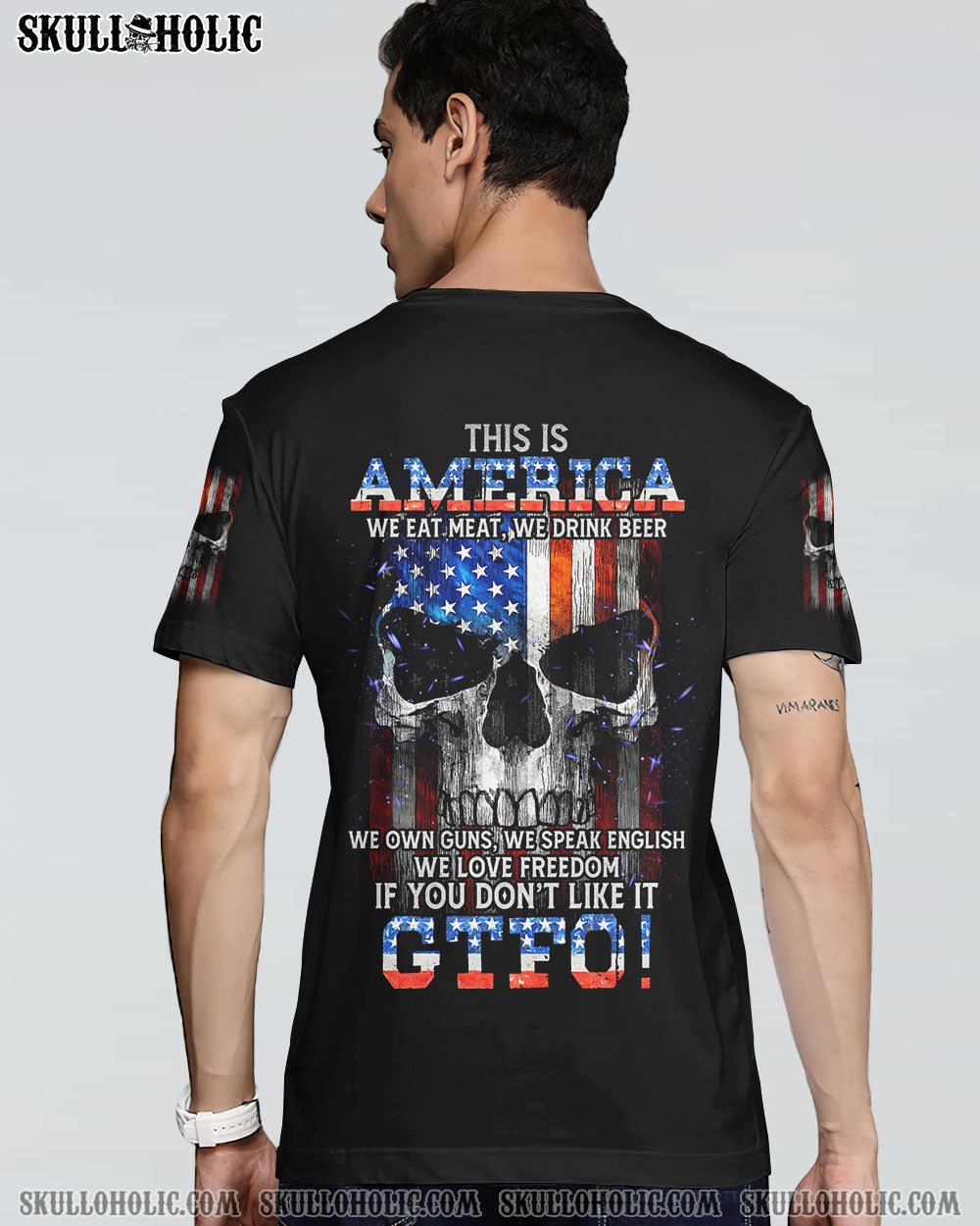 THIS IS AMERICA SKULL FLAG ALL OVER PRINT - TLTM1110224