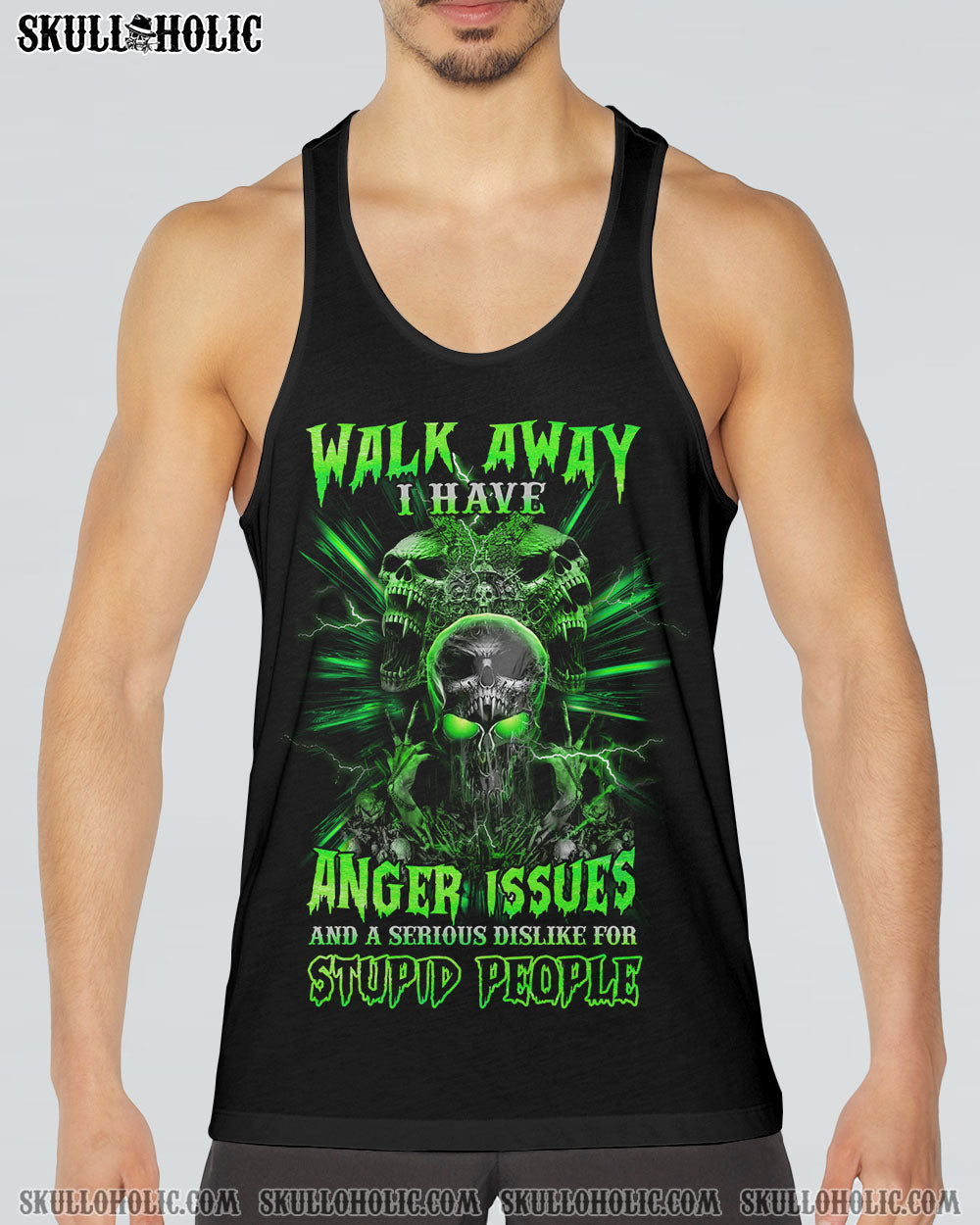 WALK AWAY I HAVE ANGER ISSUES SKULL ALL OVER PRINT - YHHN2208221