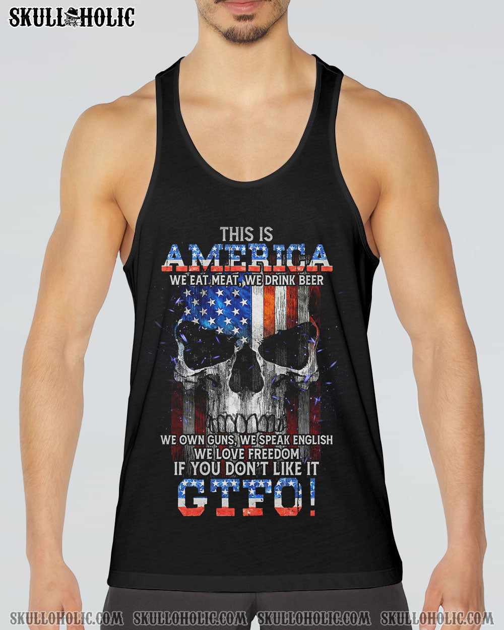 THIS IS AMERICA SKULL FLAG ALL OVER PRINT - TLTM1110224