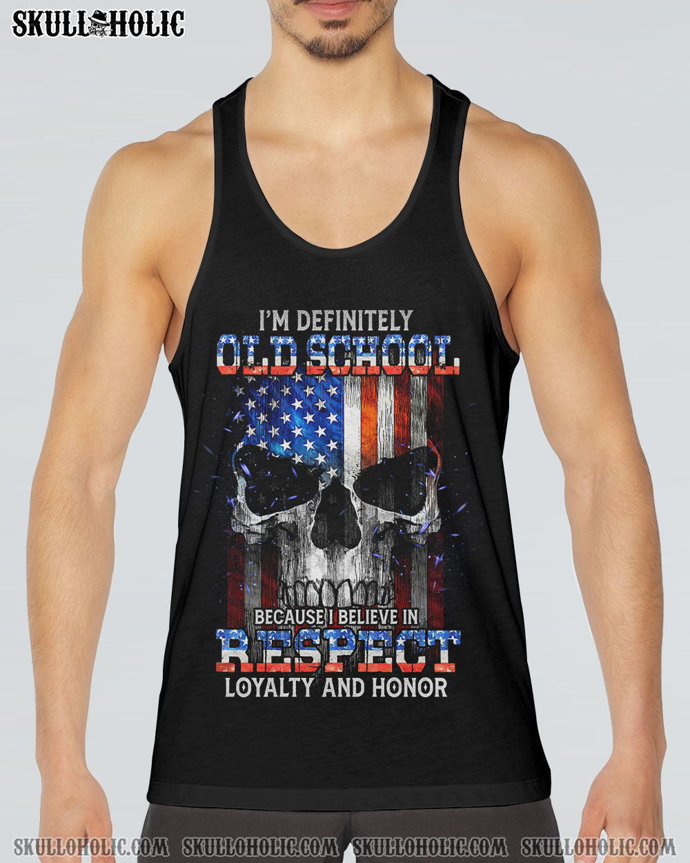 LOYALTY AND HONOR SKULL FLAG ALL OVER PRINT - TLTM2810223