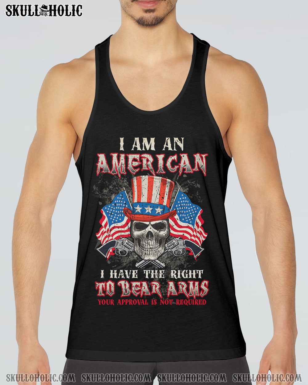 I AM AN AMERICAN SKULL FLAG ALL OVER PRINT - TLTW0609221