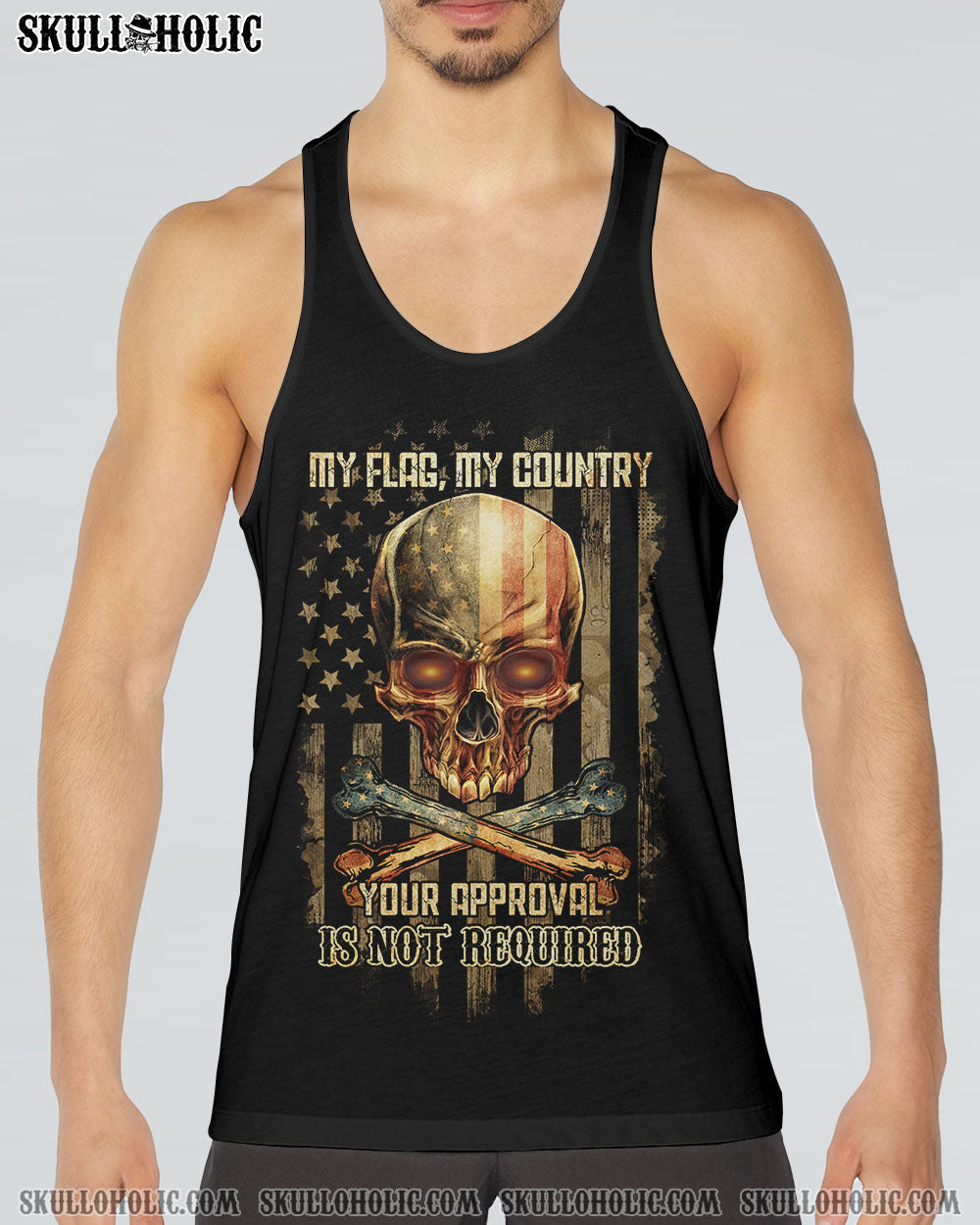MY FLAG MY COUNTRY PATRIOTIC SKULL ALL OVER PRINT - YHTG1710225