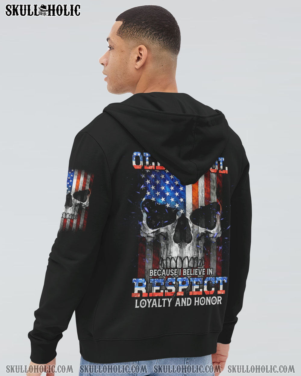 LOYALTY AND HONOR SKULL FLAG ALL OVER PRINT - TLTM2810223