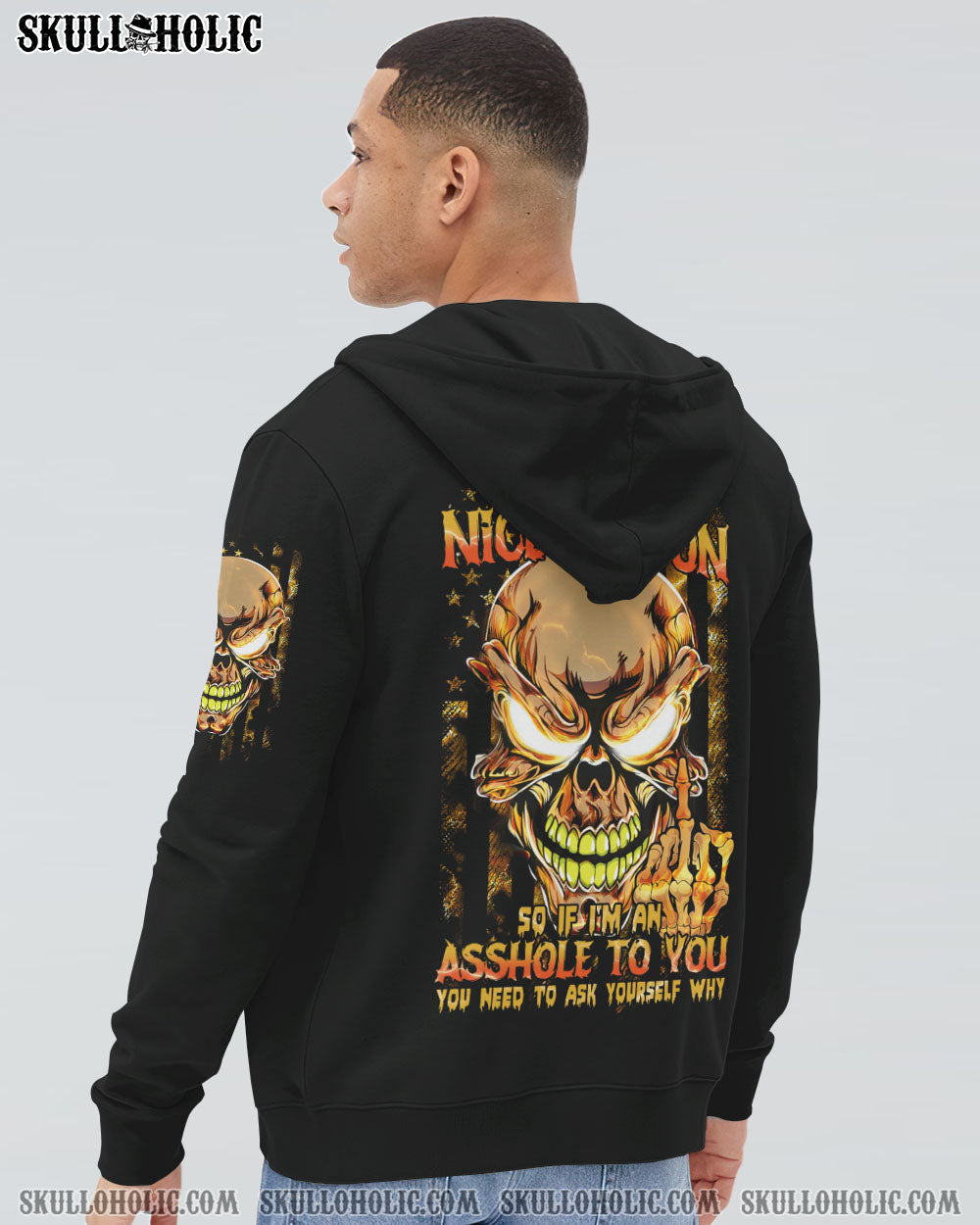 I'M A NICE PERSON FIRE SKULL FLAG ALL OVER PRINT - TLTM2710223