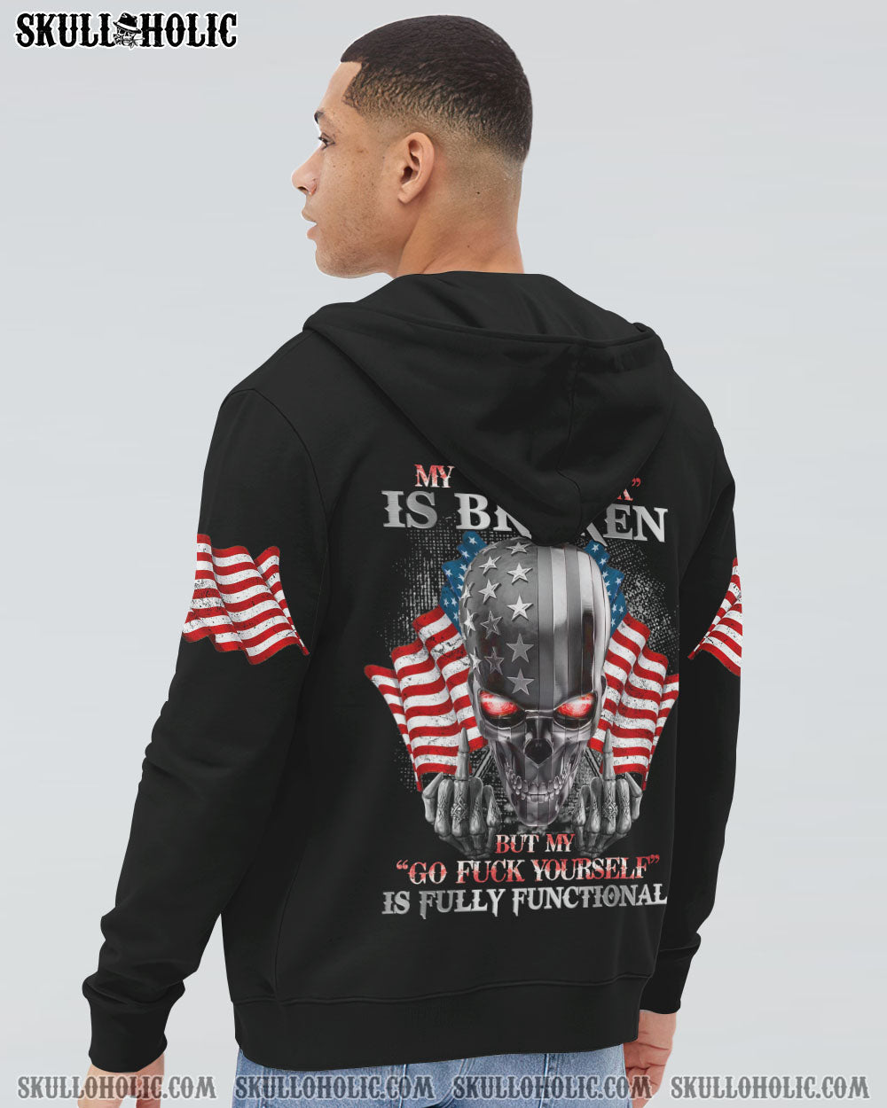 MY GIVE A F METAL SKULL FLAG ALL OVER PRINT - TLNZ3011223