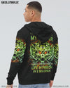 MY TEMPER CAN GO FROM ZERO SKULL ALL OVER PRINT - YHTG0710222