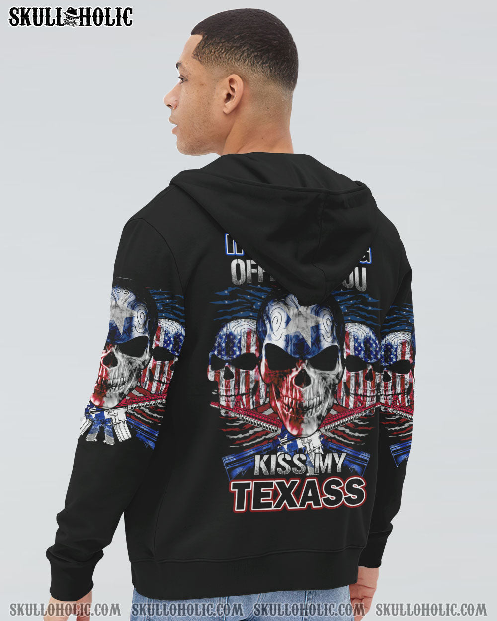 IF THE FLAG OFFENDS YOU TEXAS PATRIOTIC SKULL ALL OVER PRINT - YHTG2909223