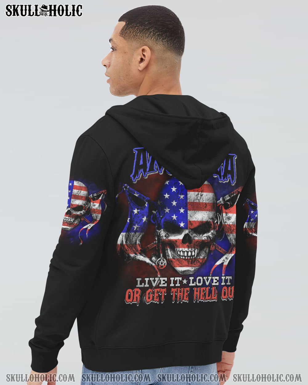 AMERICA LIVE IT SKULL FLAG ALL OVER PRINT - TLTM270922