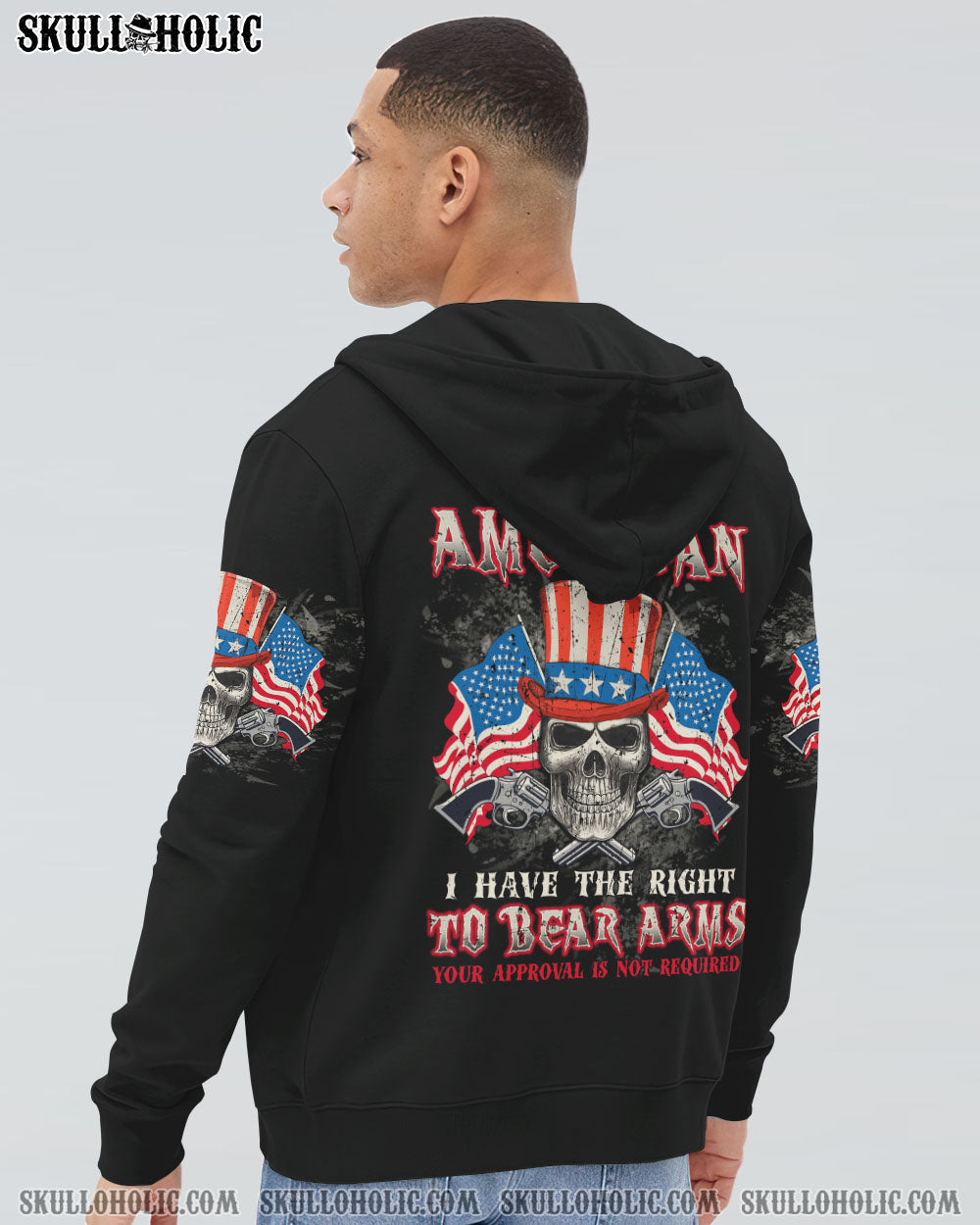 I AM AN AMERICAN SKULL FLAG ALL OVER PRINT - TLTW0609221