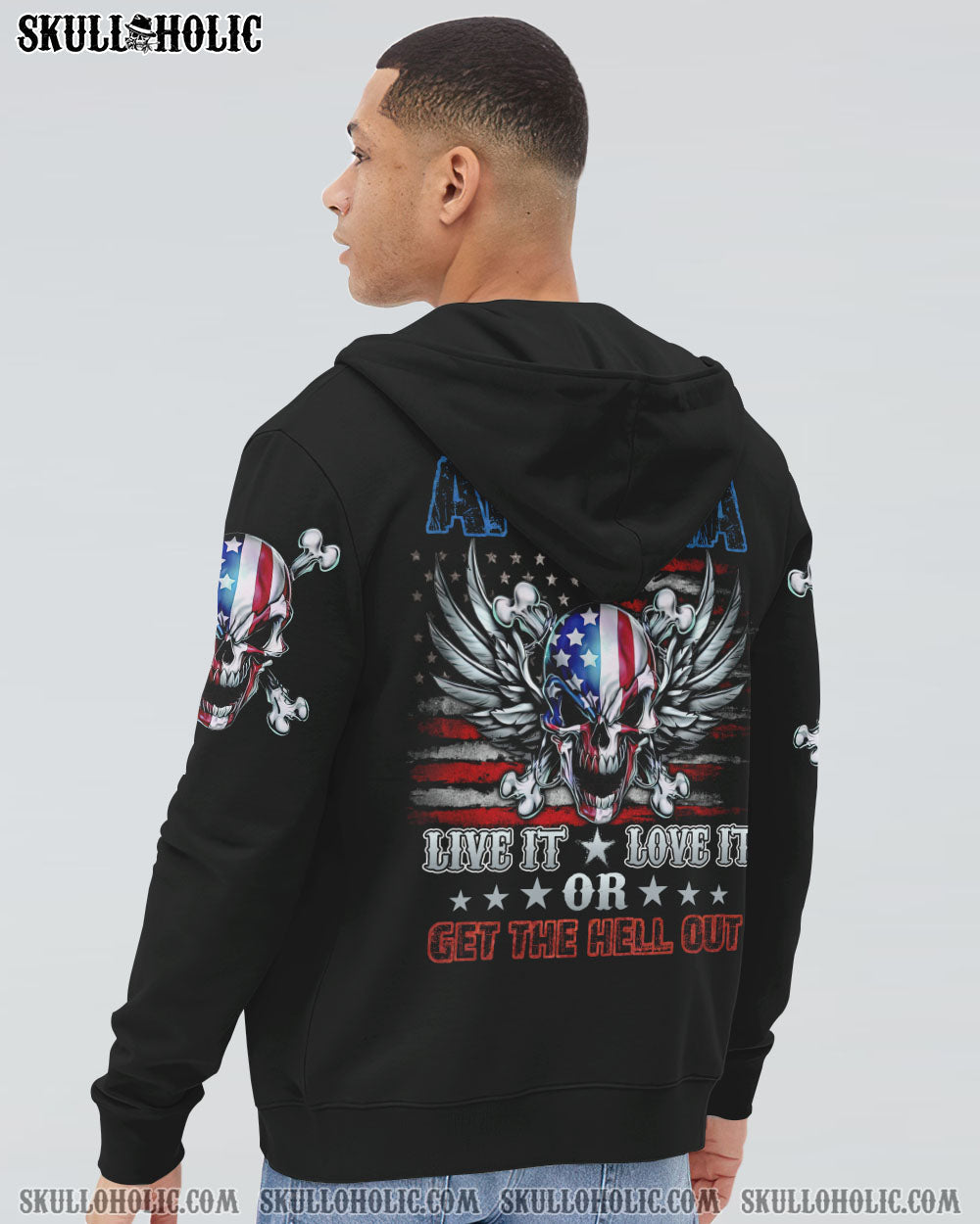 AMERICA LIVE IT LOVE IT WINGS SKULL ALL OVER PRINT - TLNZ1509222
