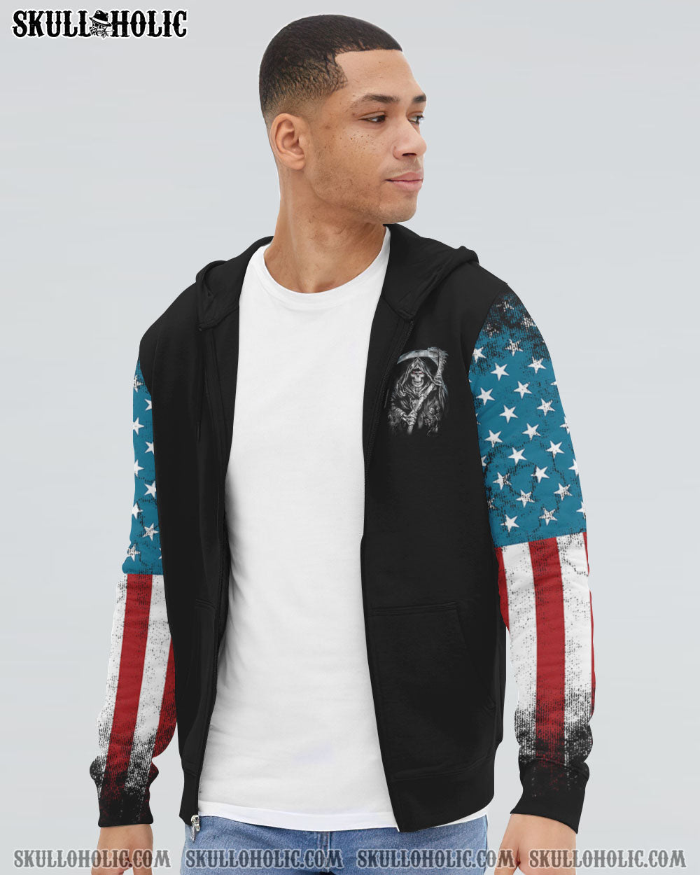 STOMP MY FLAG PATRIOTIC SKULL REAPER ALL OVER PRINT - YHTH1509221