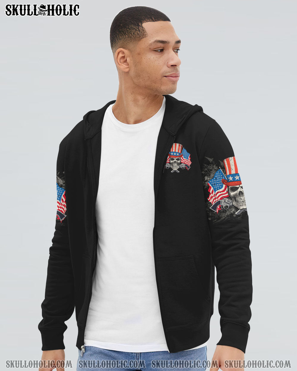 I AM AN AMERICAN SKULL FLAG ALL OVER PRINT - TLTW0609221