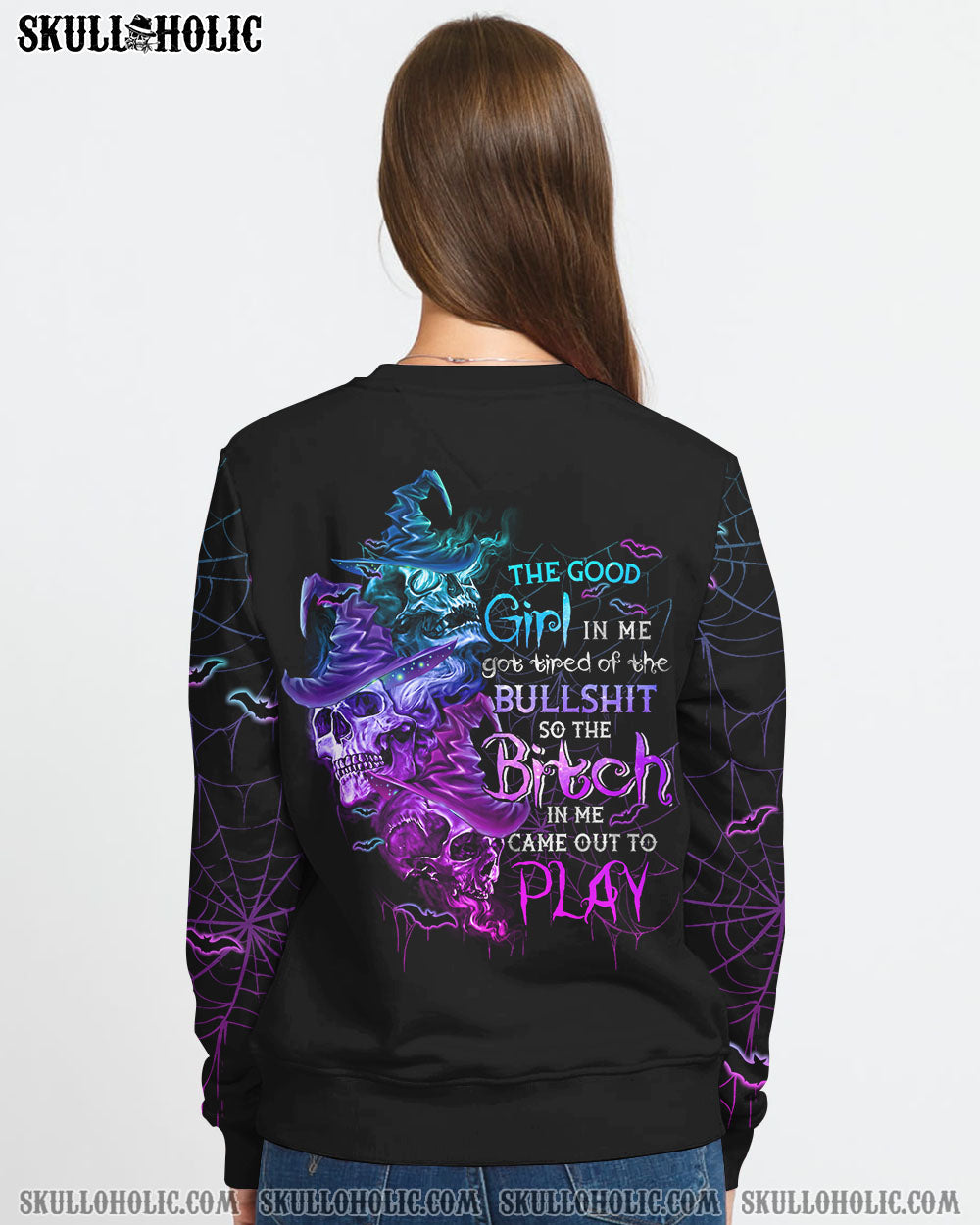 THE GOOD GIRL IN ME GOT TIRED SKULL WITCH HALLOWEEN ALL OVER PRINT - YHTG0908222
