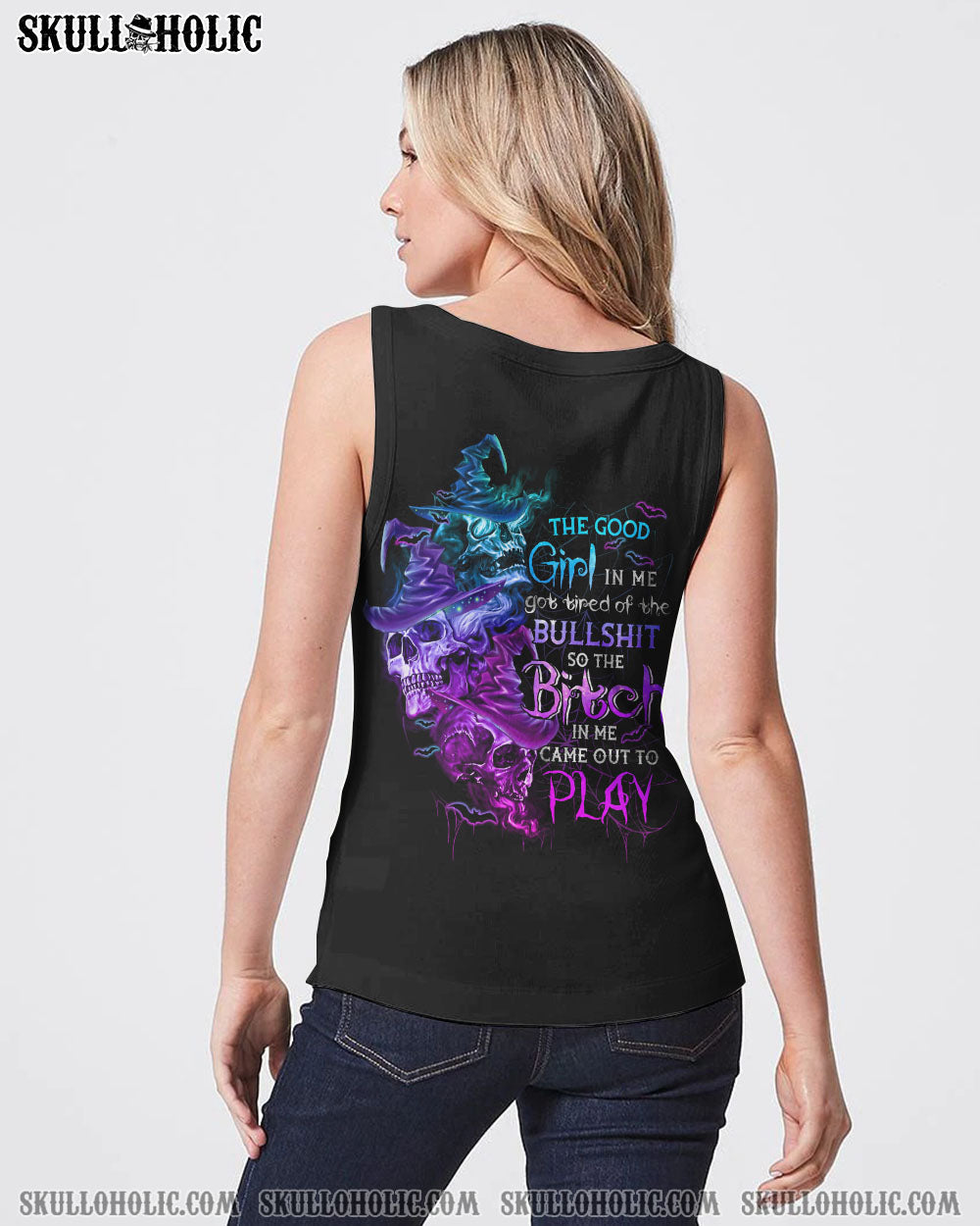 THE GOOD GIRL IN ME GOT TIRED SKULL WITCH HALLOWEEN ALL OVER PRINT - YHTG0908222