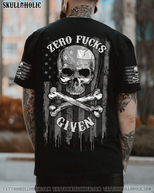 ZERO F GIVEN BONES SKULL B&W FLAG ALL OVER PRINT - TLNZ2010212