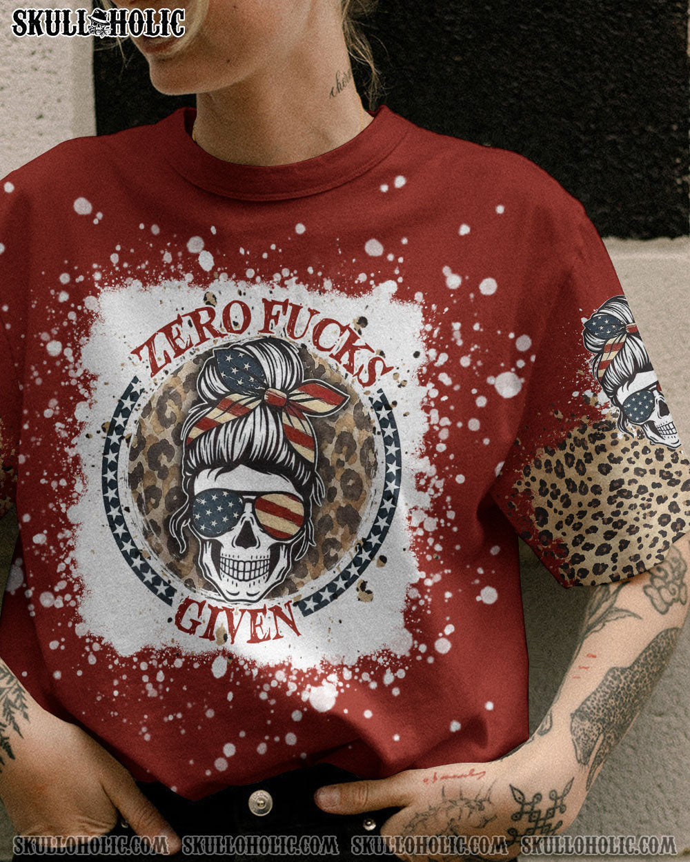 ZERO FCKS GIVEN LEOPARD FLAG ALL OVER PRINT - YHHG2911221