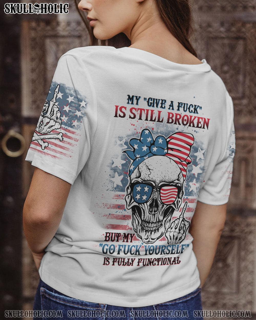 MY GIVE A F FLAG SKULL ALL OVER PRINT - TLTW0112221