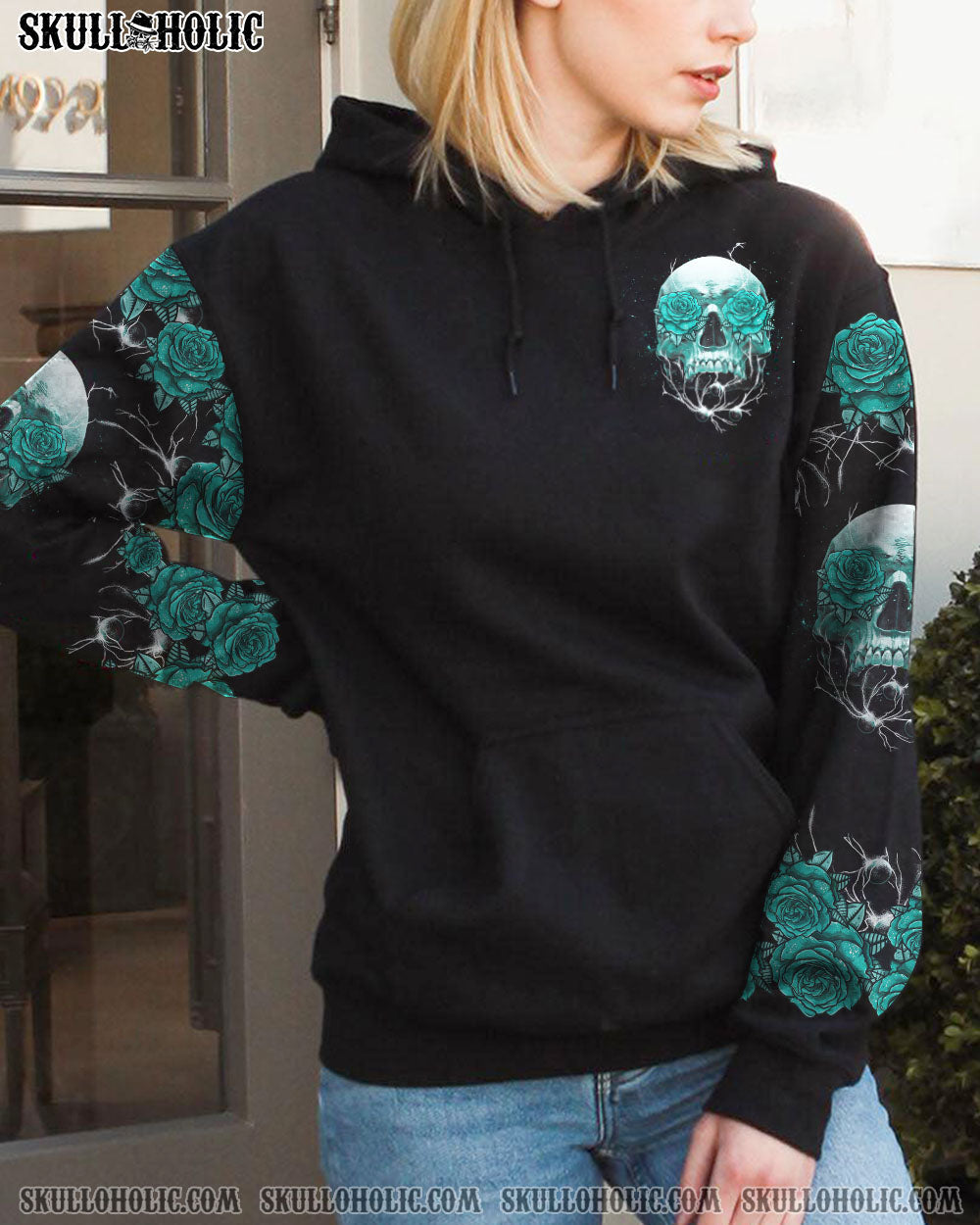 UNDERESTIMATE ME ROSE SKULL FLAG ALL OVER PRINT - TLTM2610222